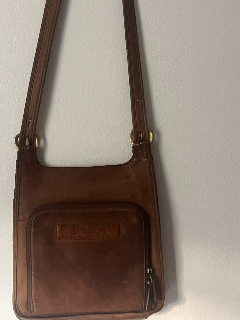 FOSSIL Brown vintage cross body wallet bag!